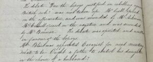 Extract from handwritten minute books
